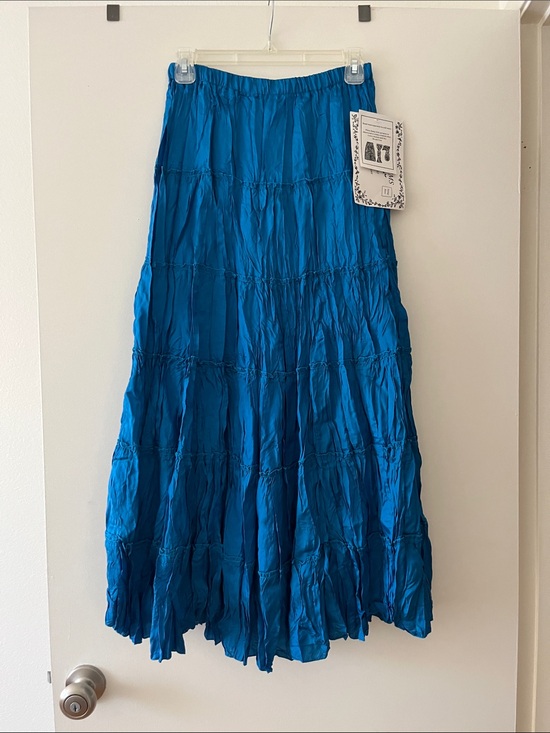 Tantrums Dresses & Skirts - Tantrums Teal-Blue Tiered Crinkle Maxi Skirt-NWT